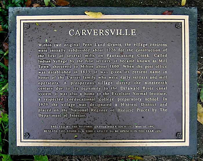 Carversville Time Capsule Plaque